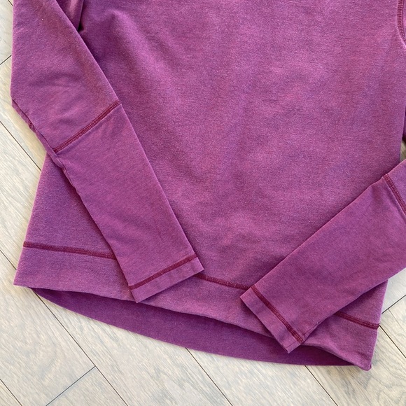 Lululemon Belle Long Sleeve Heathered Red Grape Small Purple Sweatshirt Pleated - Picture 5 of 9